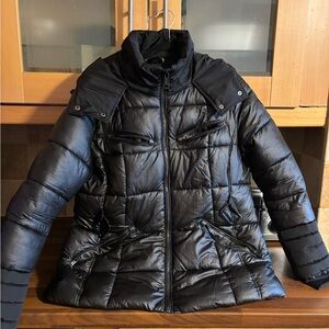 Guess Shiny Black Puffer Jacket